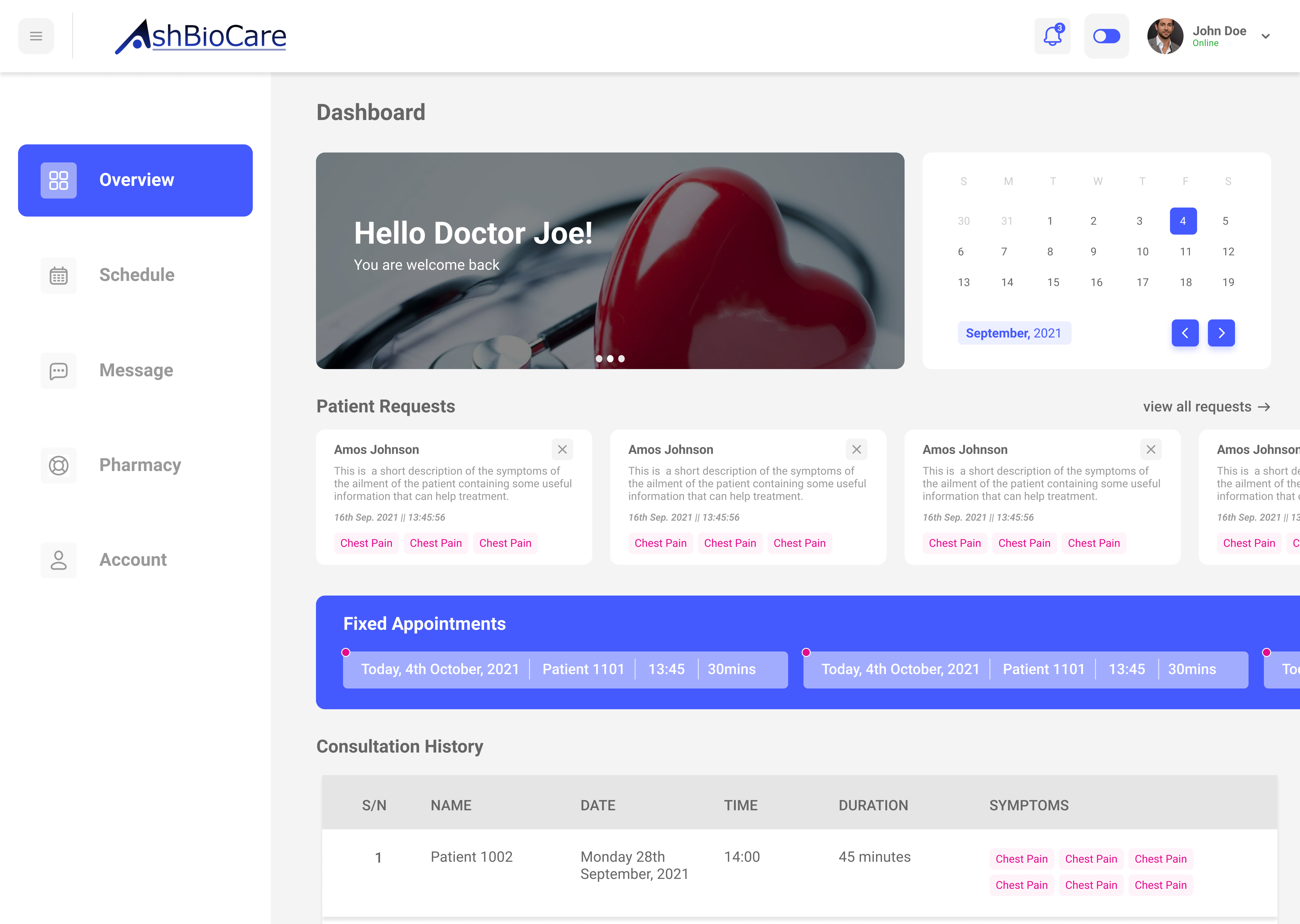 Dashboard Interface